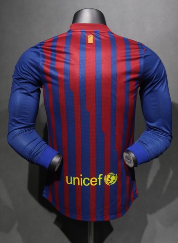 11-12 Barcelona Home Retro Jersey Player Edition Long Sleeve