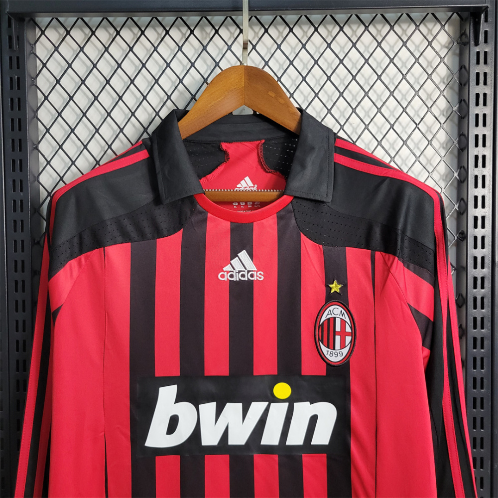 2007-08 AC Milan  Retro Jersey Home Long Sleeve