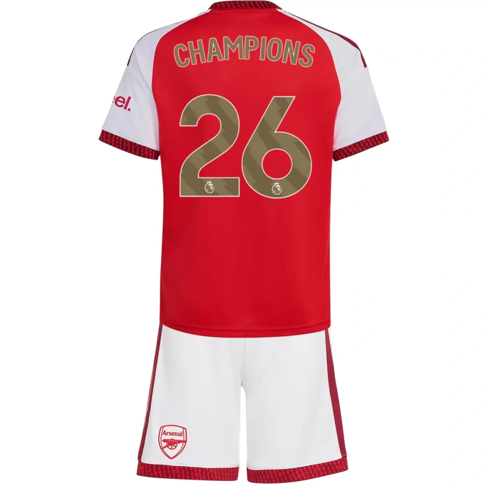 26-27 Arsenal adidas Premier League Champions Home Kids Kit Jersey+Shorts
