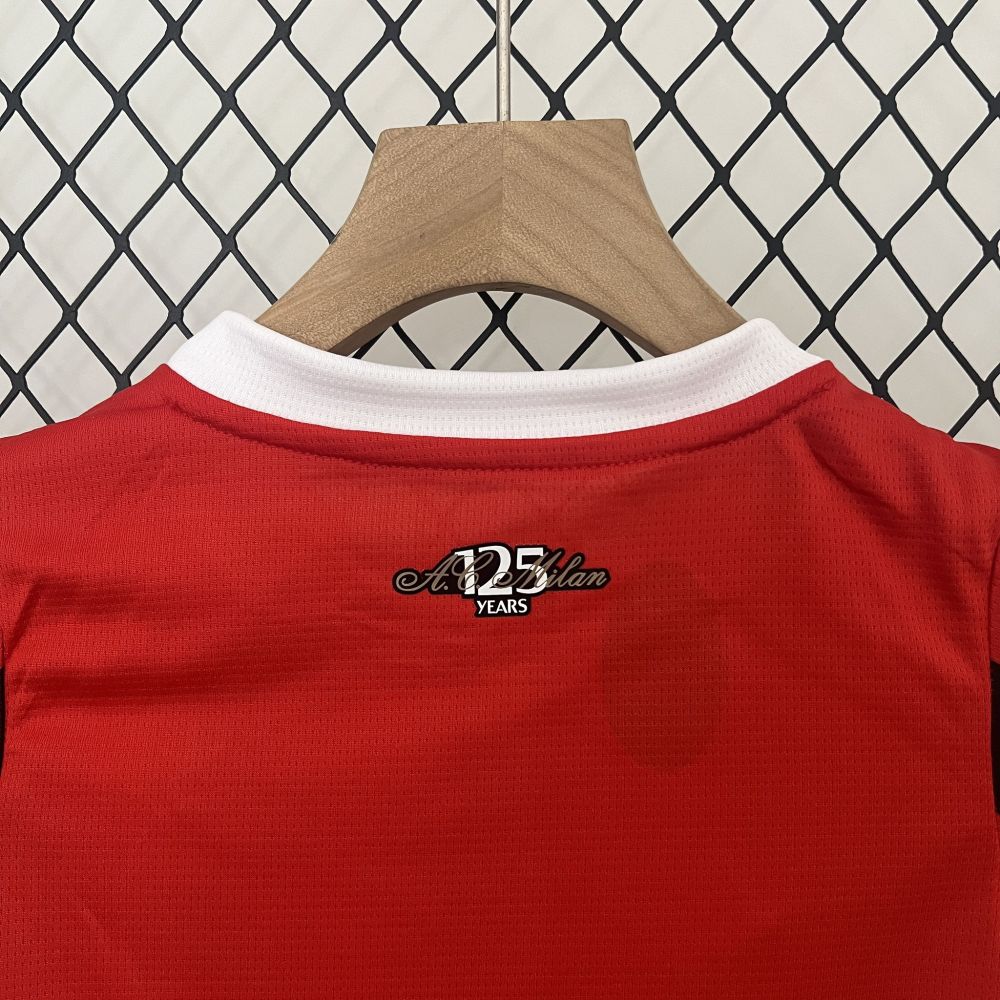 24-25 AC Milan Home Soccer Kids Kit Jersey+Shorts