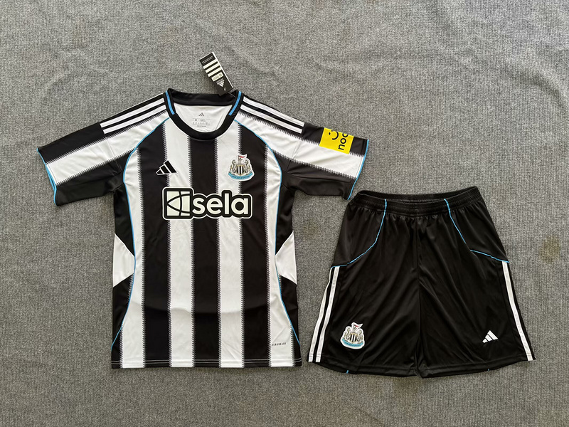25-26 Newcastle United Home Soccer Kids Kit Jersey+Shorts