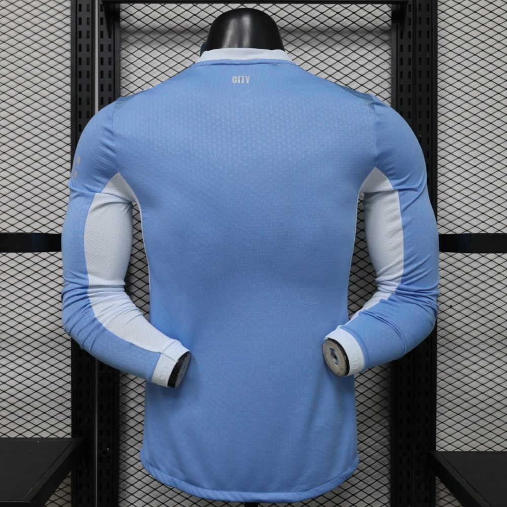 26-27 Manchester City Home Soccer Jersey Player Version Long Sleeve