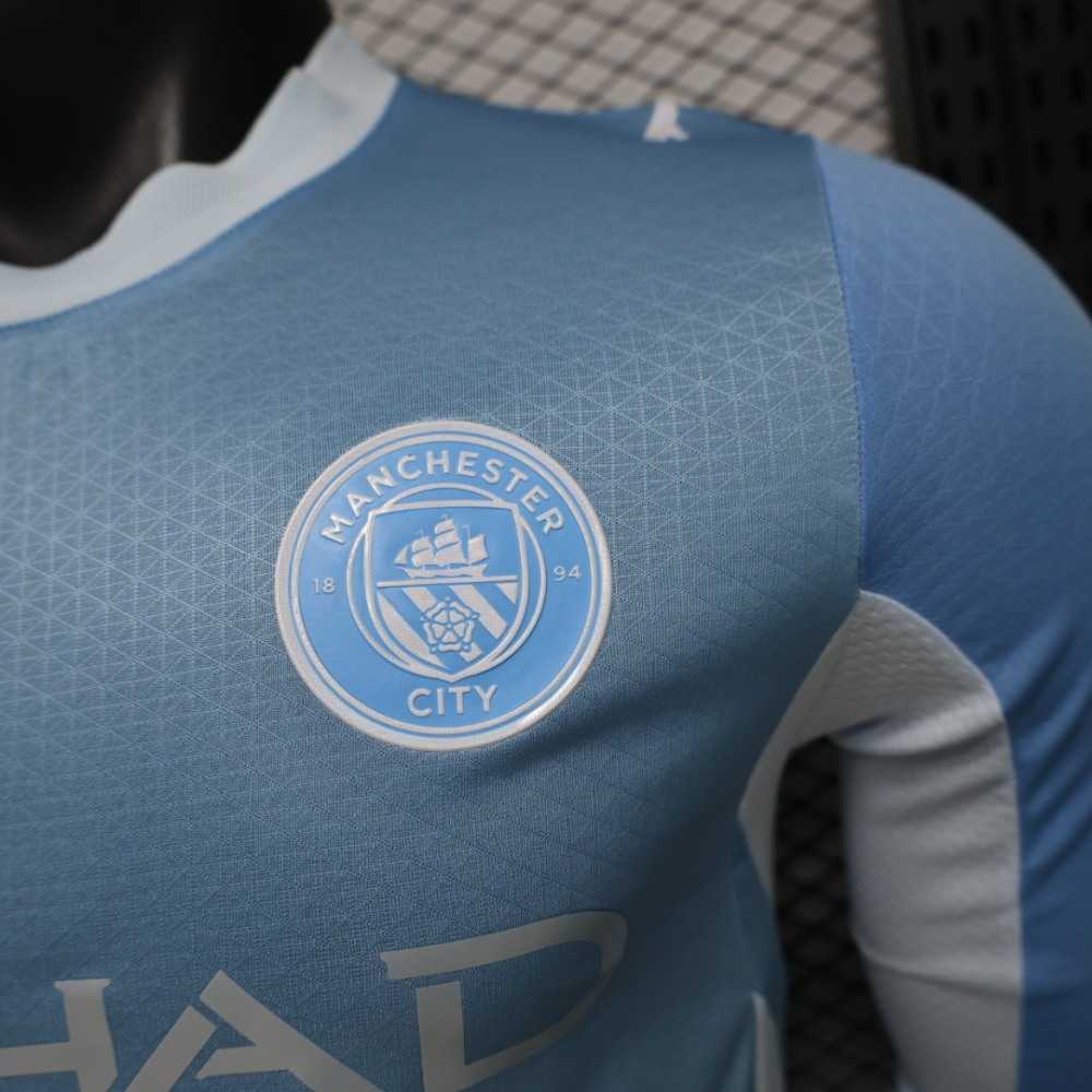 26-27 Manchester City Home Soccer Jersey Player Version Long Sleeve