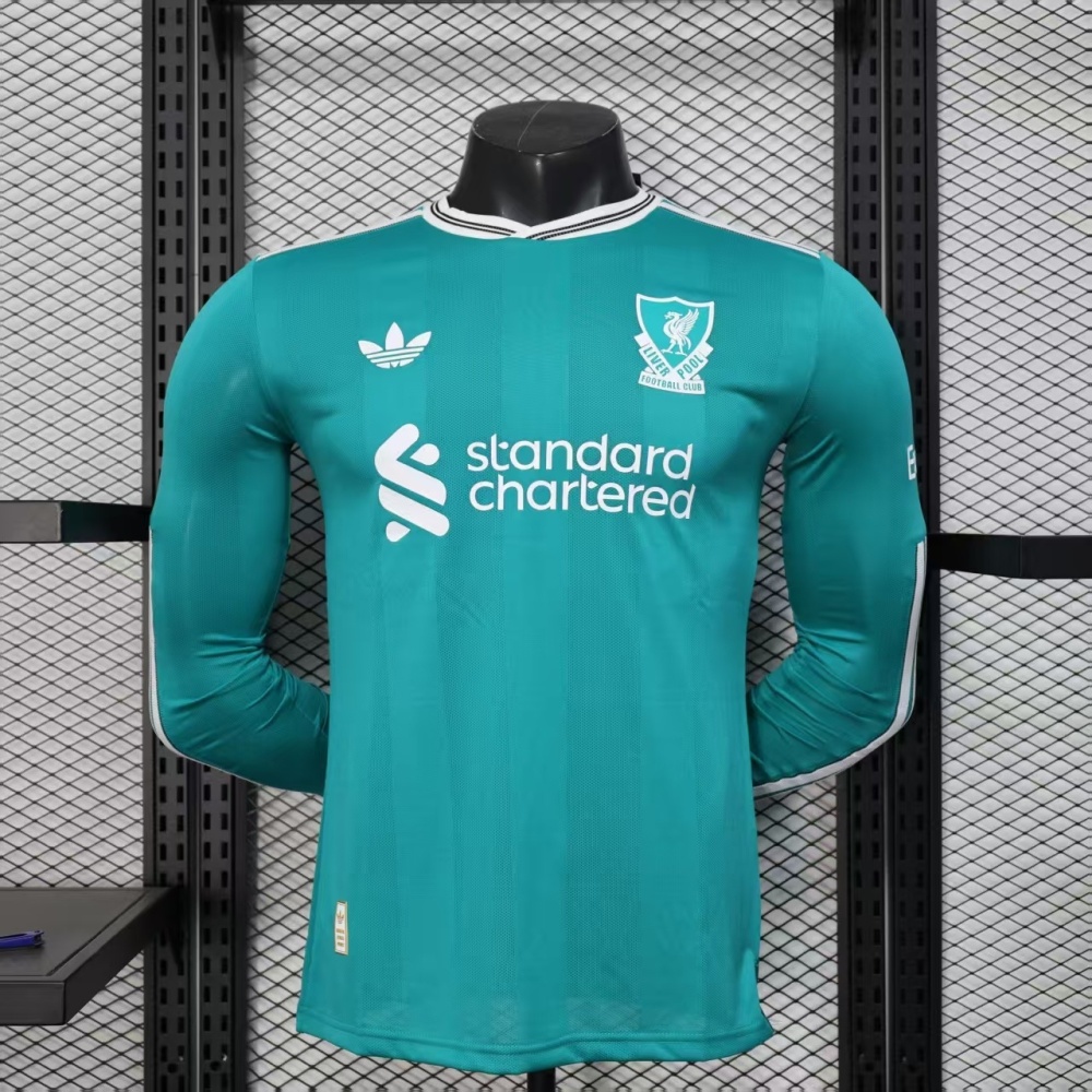 25-26 Liverpool Second Away Soccer Jersey Player Version Long Sleeve