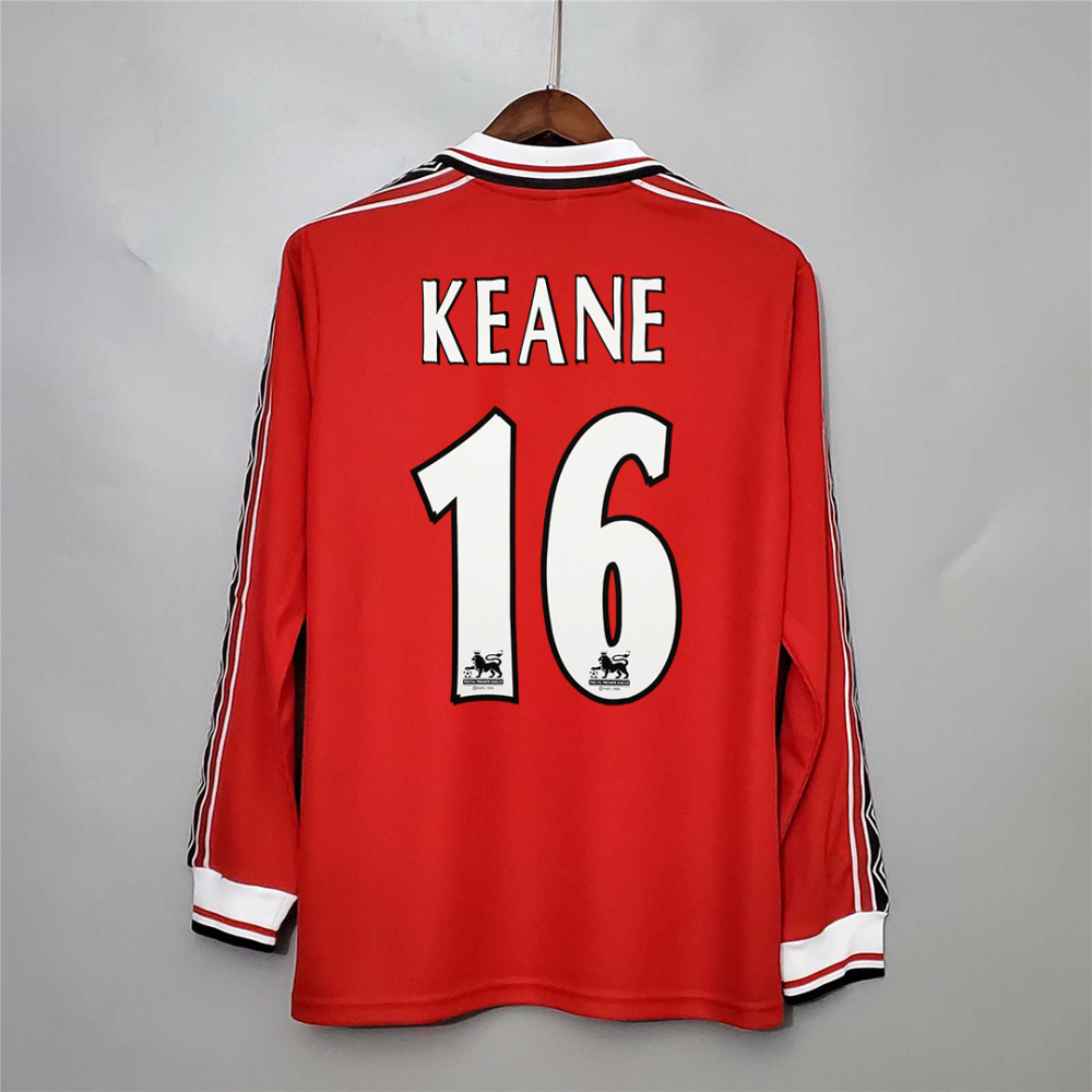 1998-1999 Manchester United Home Retro Jersey Long Sleeve