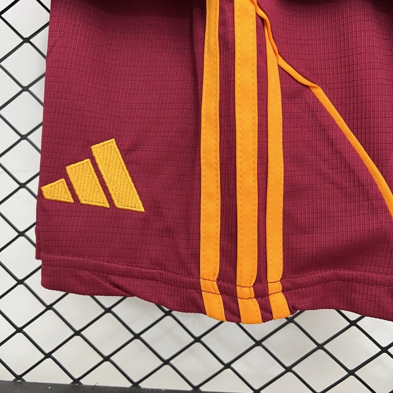 25-26 AS Roma Home Soccer Kids Kit Jersey+Shorts