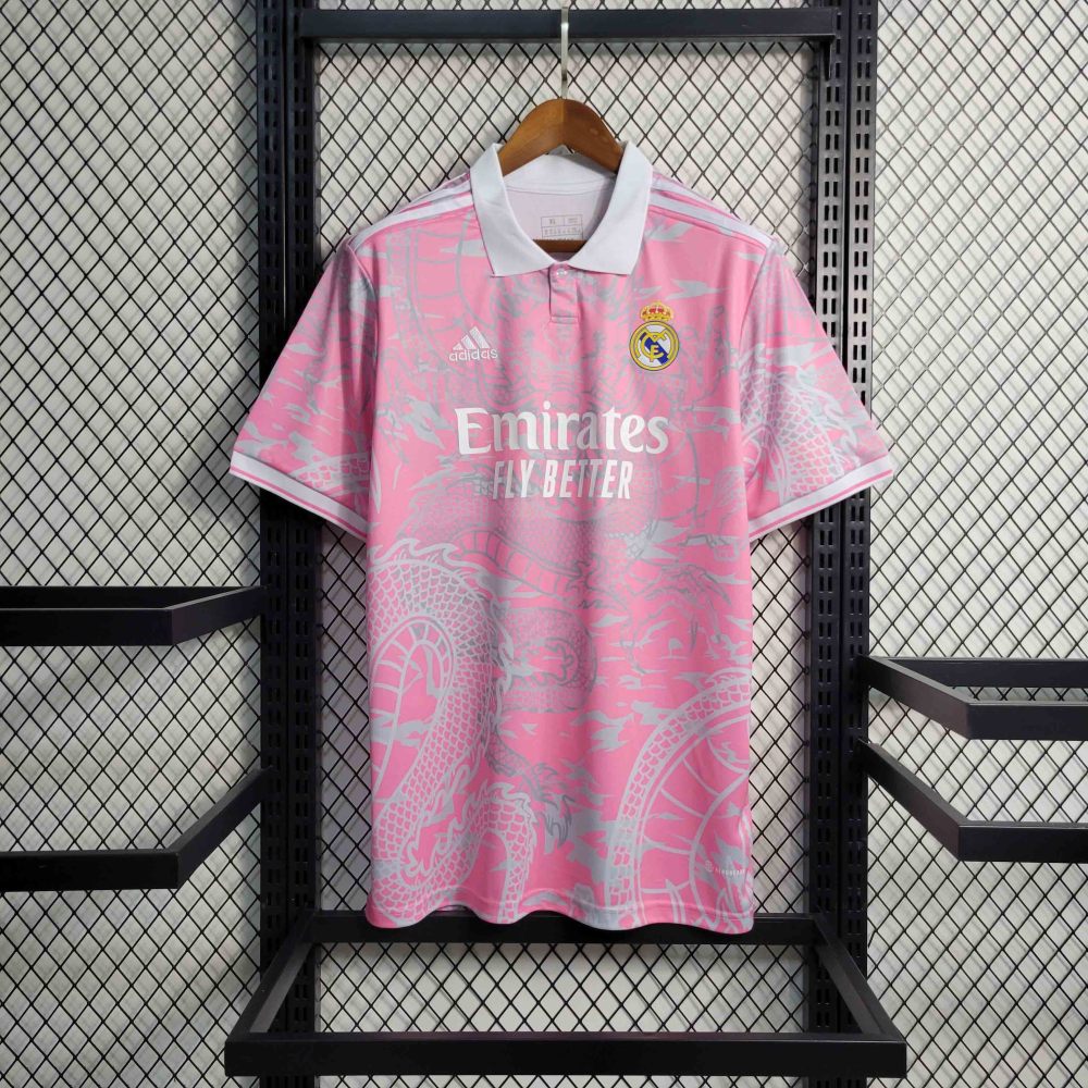 23-24 Real Madrid Pink Dragon Polo Shirt