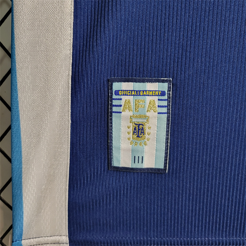 1998 Argentina World Cup Soccer Away Retro Jersey