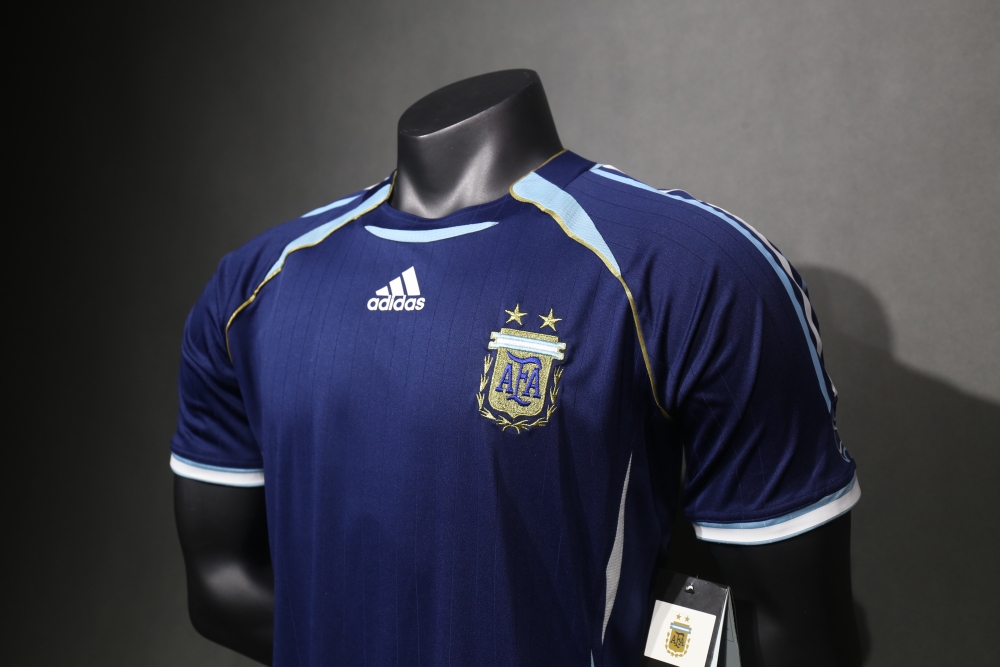 2006 Argentina World Cup Soccer Away Retro Jersey Player Version