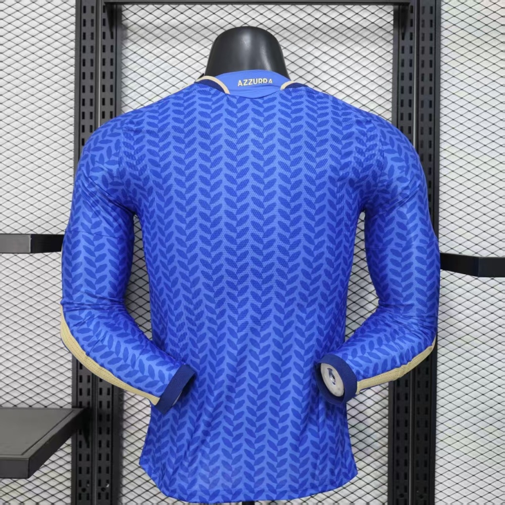 2025-26 Italy World Cup Home Jersey Player Version Long Sleeve