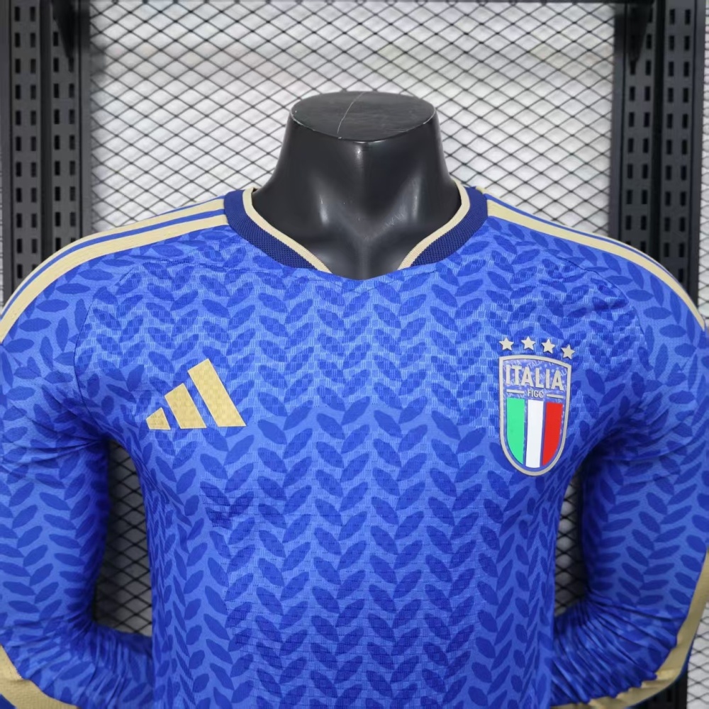 2025-26 Italy World Cup Home Jersey Player Version Long Sleeve