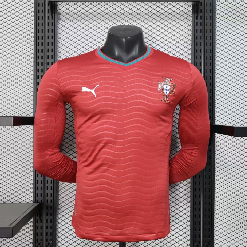 2026 Portugal  Home World Cup Soccer Jersey Player Version Long Sleeve