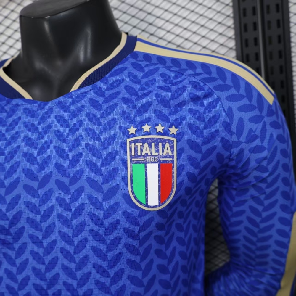 2025-26 Italy World Cup Home Jersey Player Version Long Sleeve
