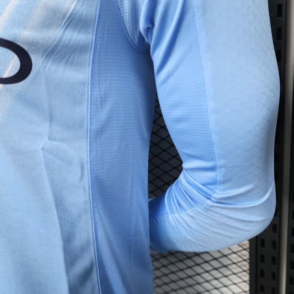 25-26 Manchester City Home Soccer Jersey Player Version Long Sleeve