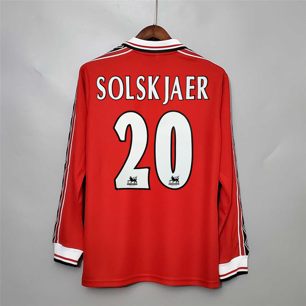 1998-1999 Manchester United Home Retro Jersey Long Sleeve