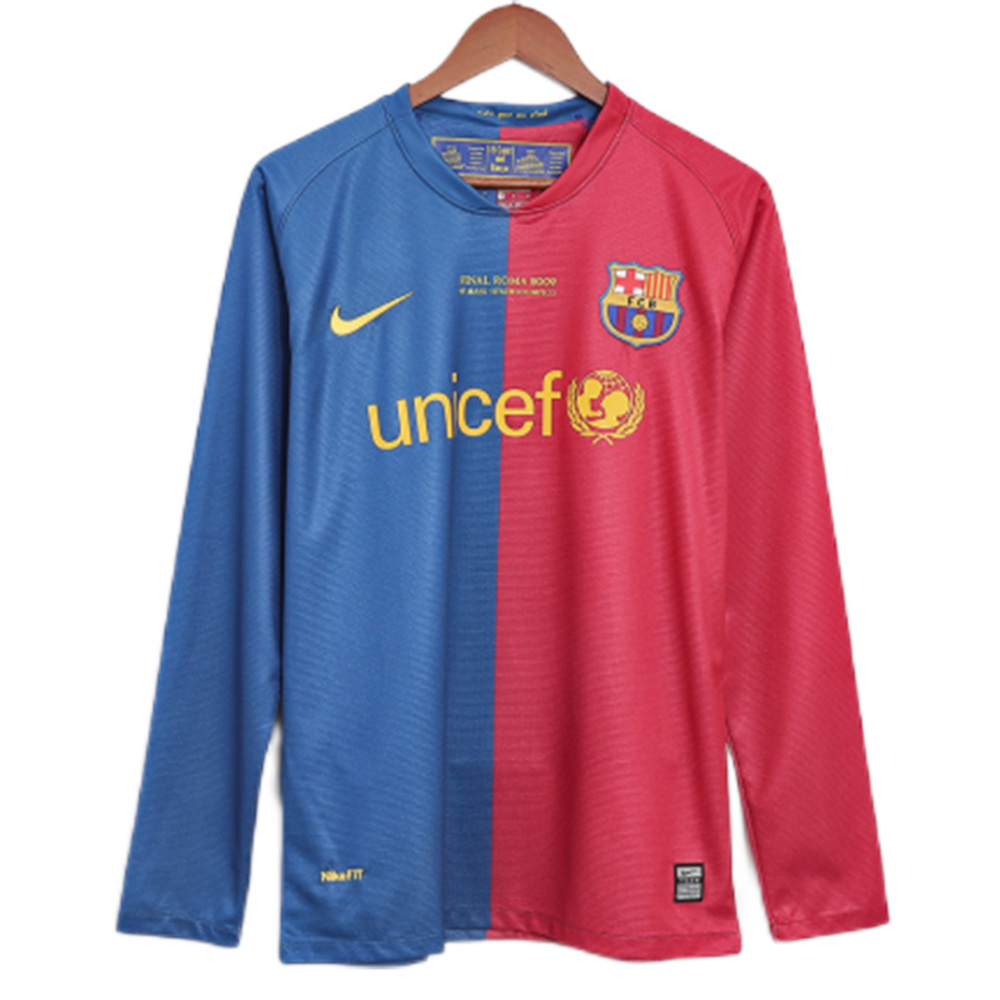 08-09 Barcelona UCL Final Retro Home Long Sleeve Jersey