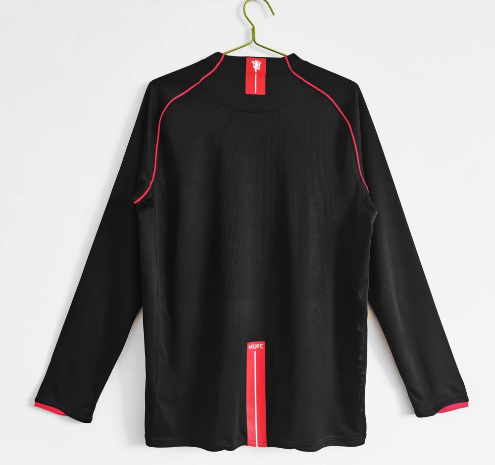 07-08 Manchester United Away Retro Jersey Long Sleeve