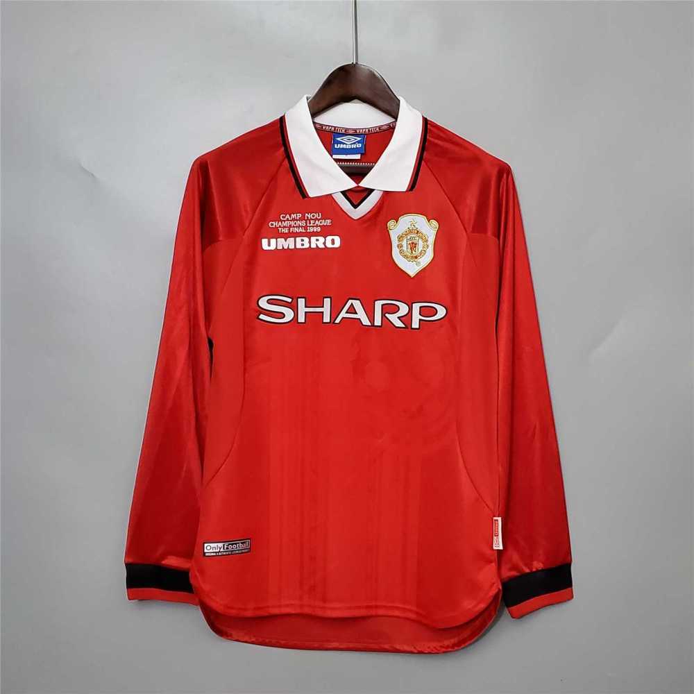 1999-2000 Manchester United Home Retro Jersey Long Sleeve
