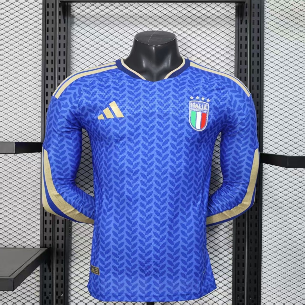 2025-26 Italy World Cup Home Jersey Player Version Long Sleeve
