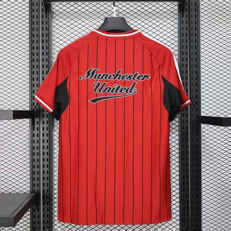 25-26 Manchester United Red Baseball Soccer Jersey