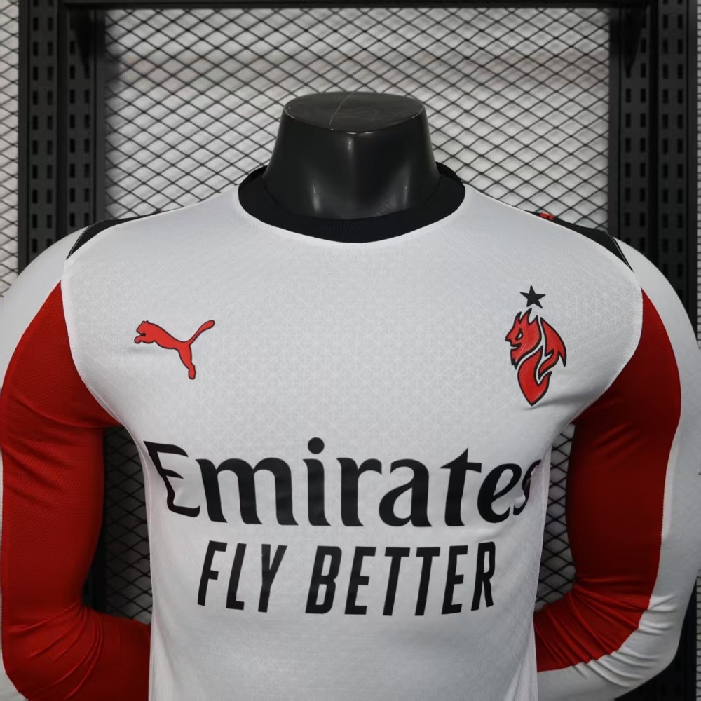 25-26 AC Milan Away Soccer Jersey Player Version Long Sleeve
