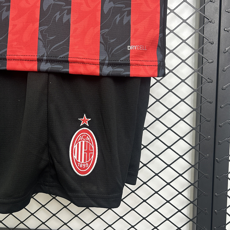 25-26 AC Milan Home Soccer Kids Kit Jersey+Shorts