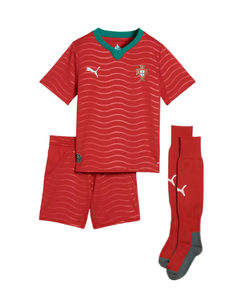 2026 Portugal  Home World Cup Full Soccer Kids Kit Jersey+Shorts+Socks