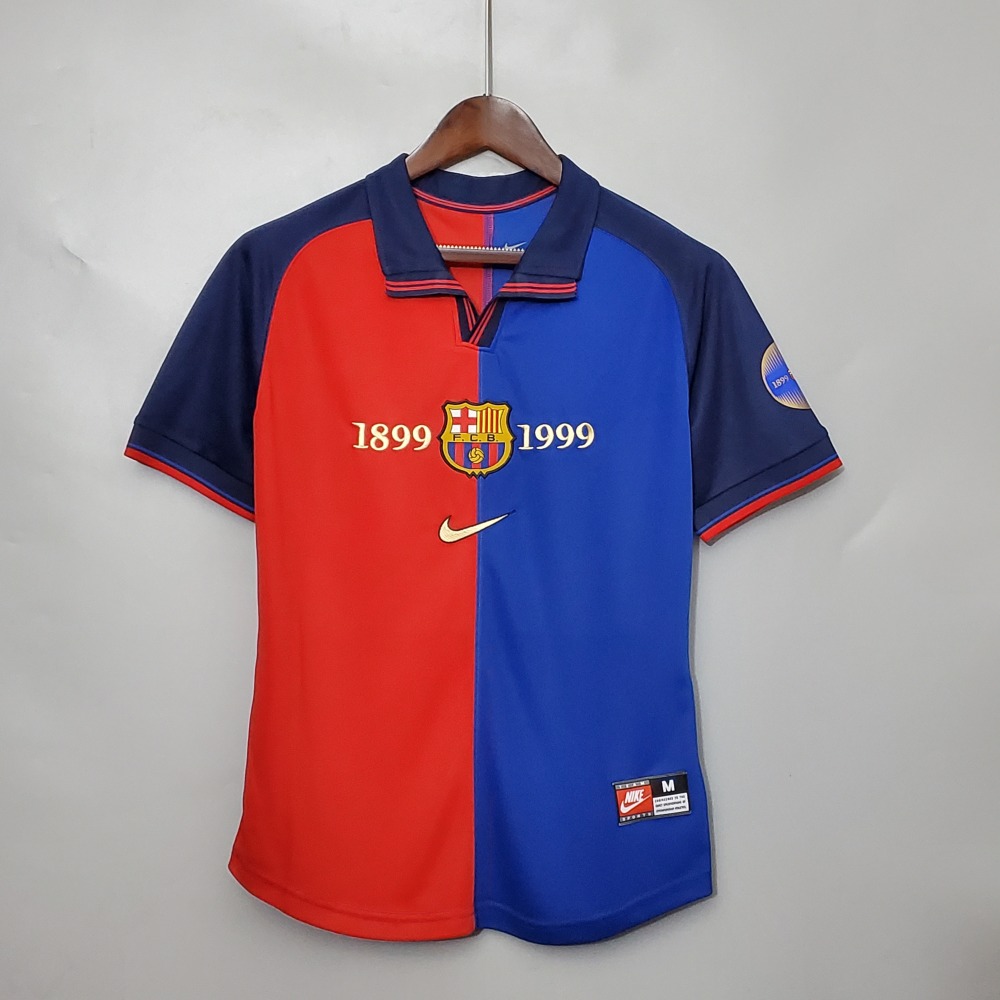 Barcelona 100th Anniversary Version Home Soccer Jersey