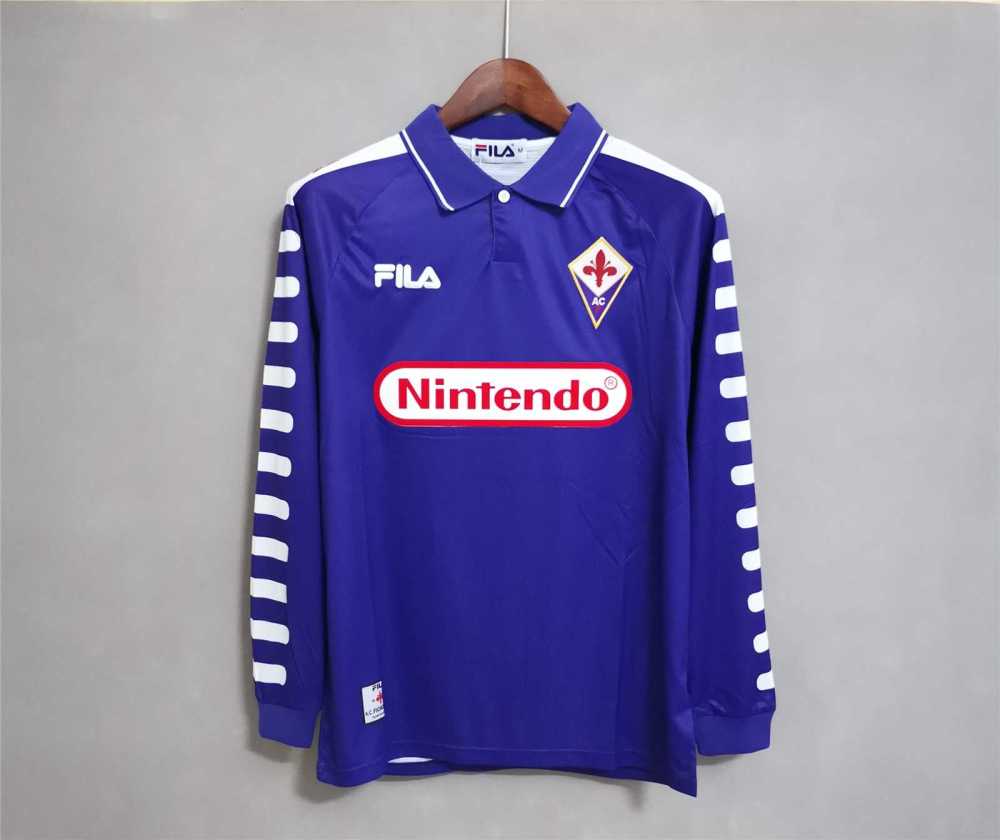 1998-1999 Fiorentina Soccer Home Retro Jersey Long Sleeve