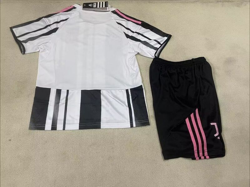 25-26 Juventus Home Soccer Kids Kit Jersey+Shorts