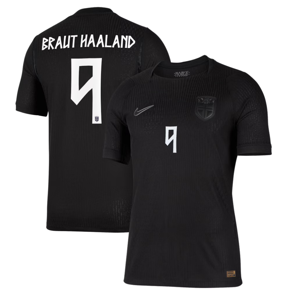 Men's Nike Erling Haaland Black Norway National Team 2026 Away Match Authentic Jersey