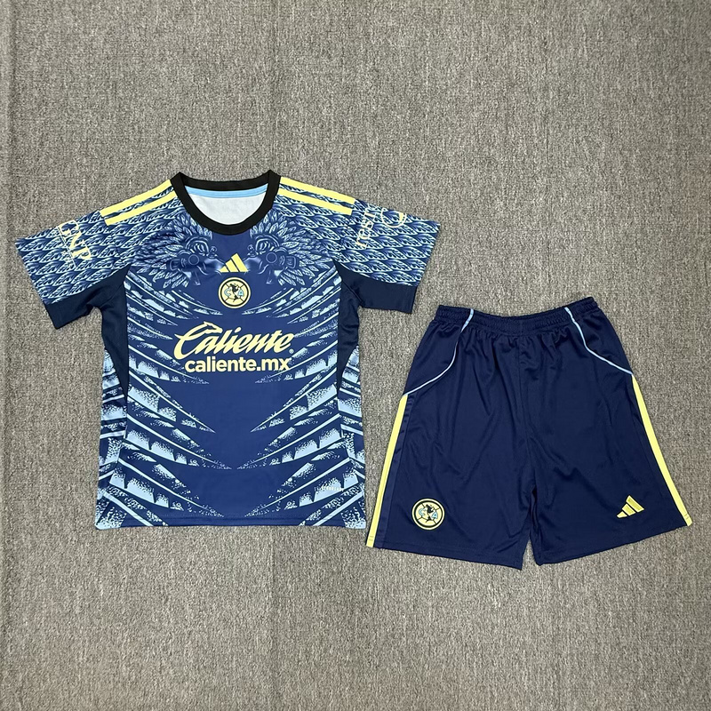 25-26 Club America  Away Soccer Kids Kit Jersey+Shorts