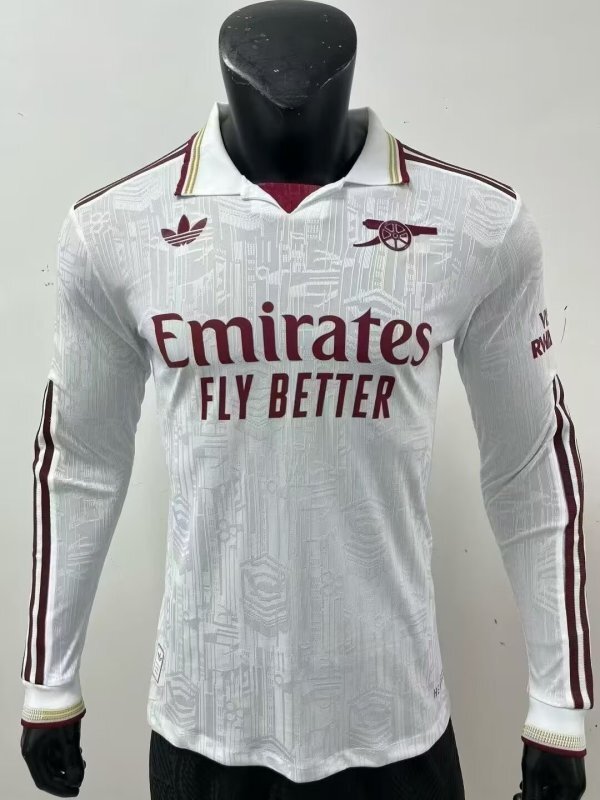 25-26 Arsenal Third Away Soccer Jersey Play Version Long Sleeve