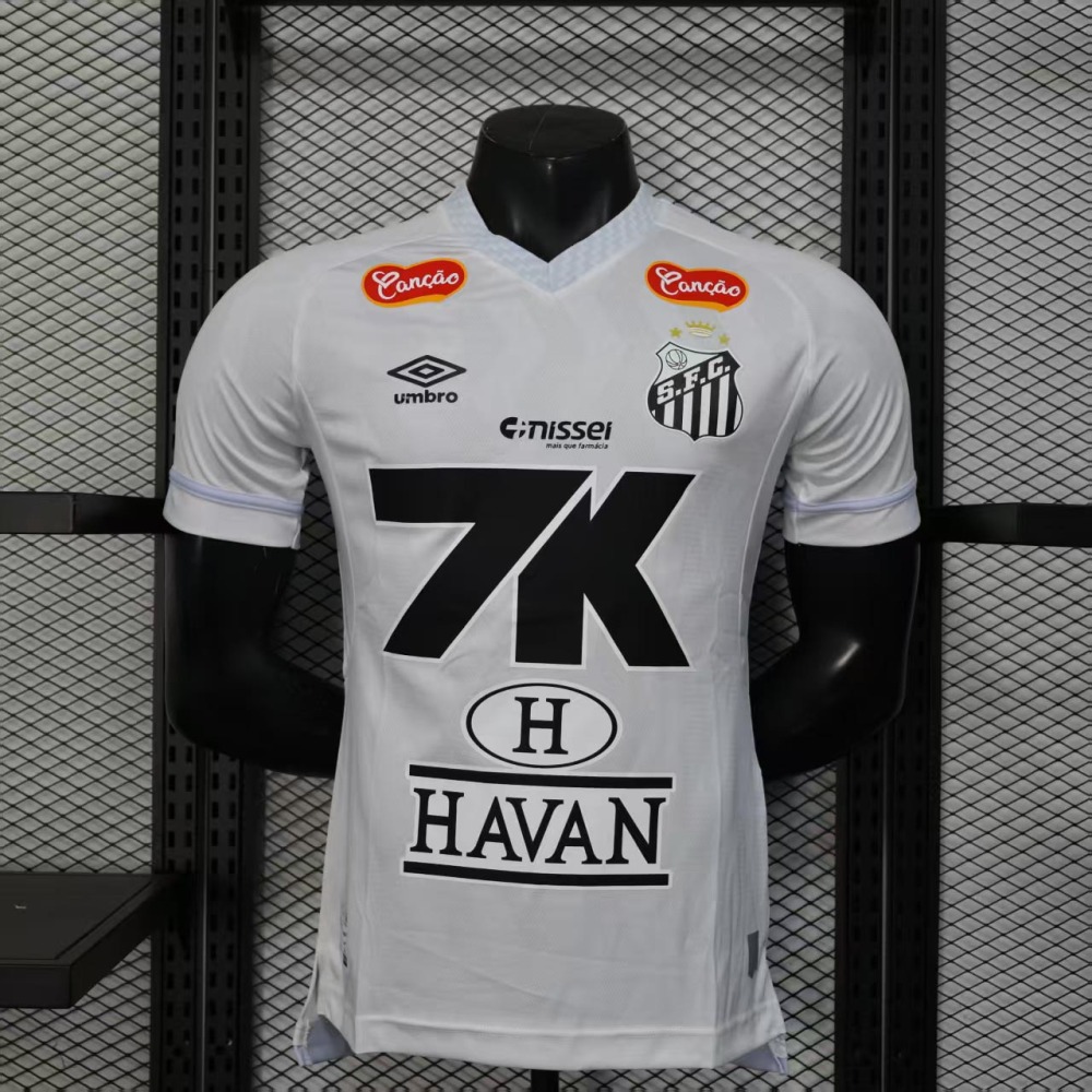 25-26 Santos FC Home Soccer Jersey with All Sponsors Player Version