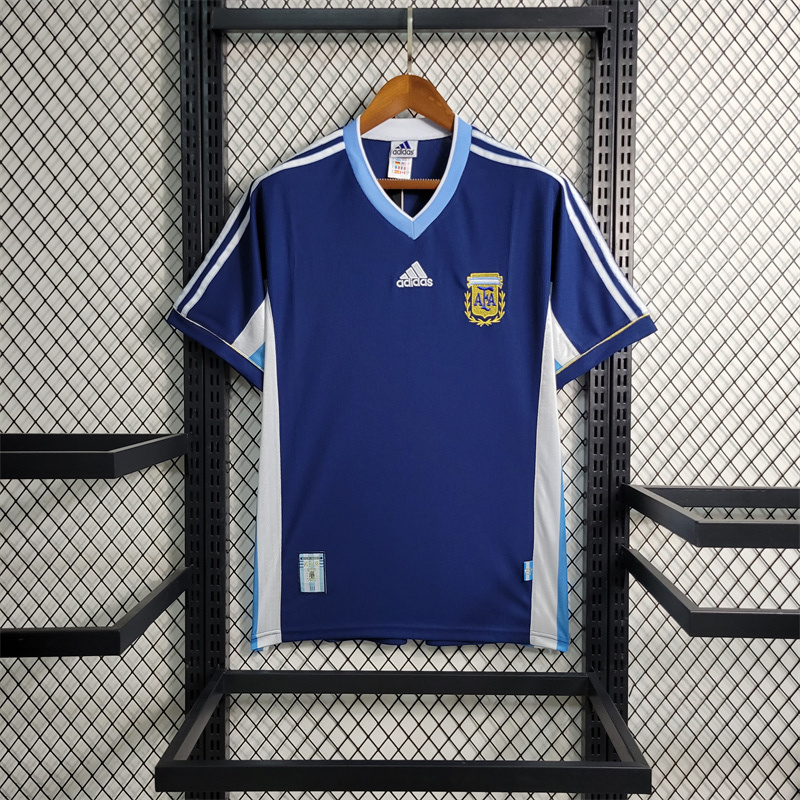 1998 Argentina World Cup Soccer Away Retro Jersey