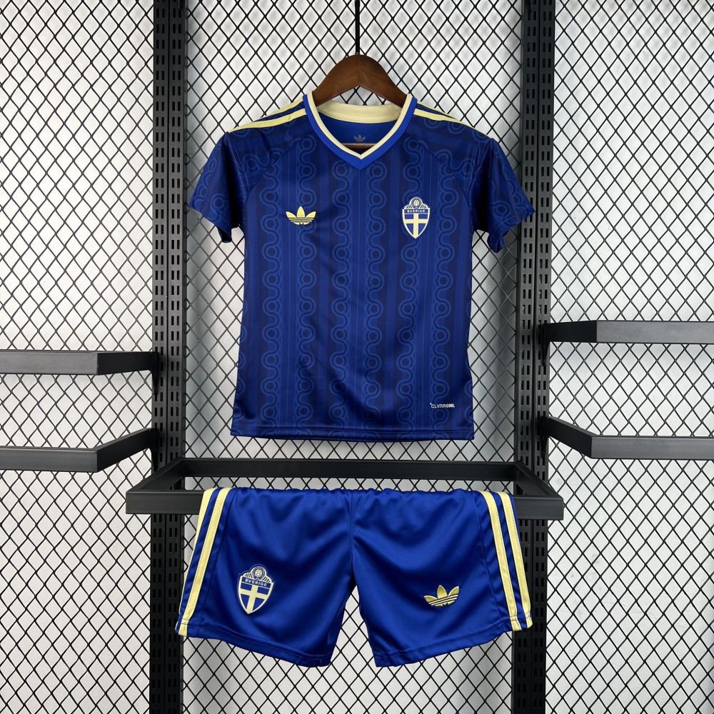 2026 Sweden World Cup Away Football Kids Kit Jersey+Shorts