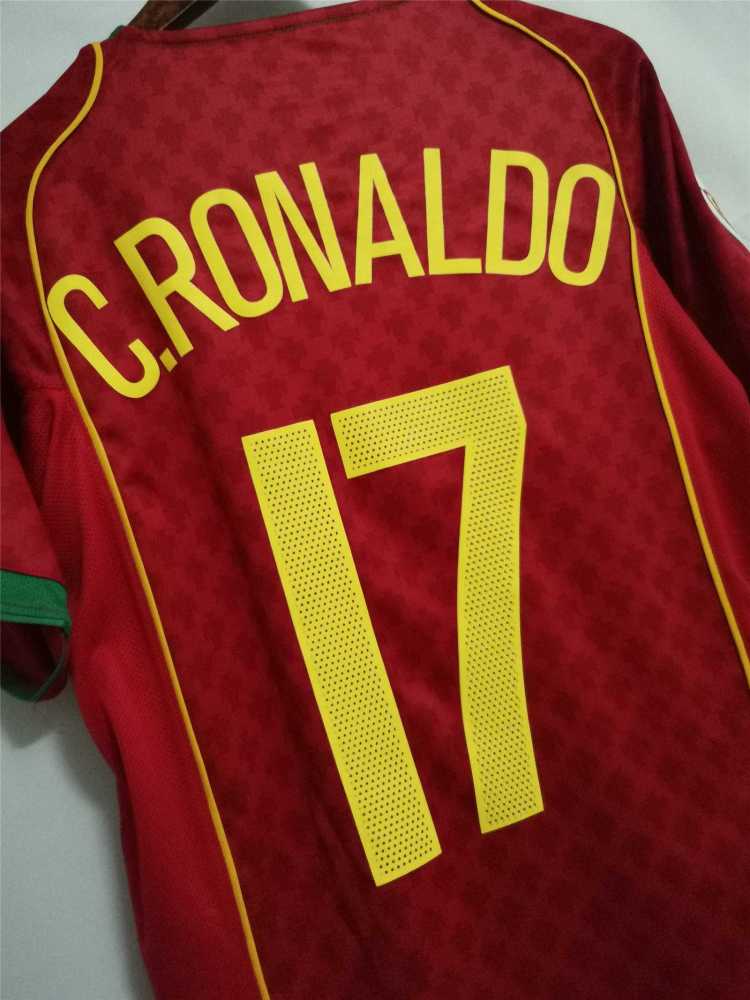 2004 Portugal C.Ronaldo #17 Euro Cup Home Retro Jersey