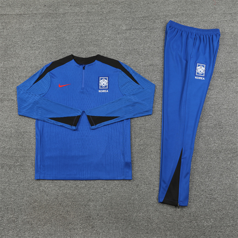 24-25 South Korea Blue with Black Half Zipper Training Tracksuit