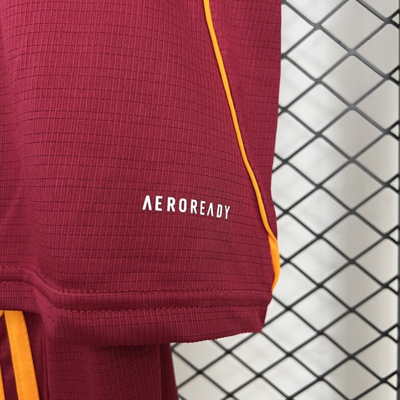 25-26 AS Roma Home Soccer Kids Kit Jersey+Shorts