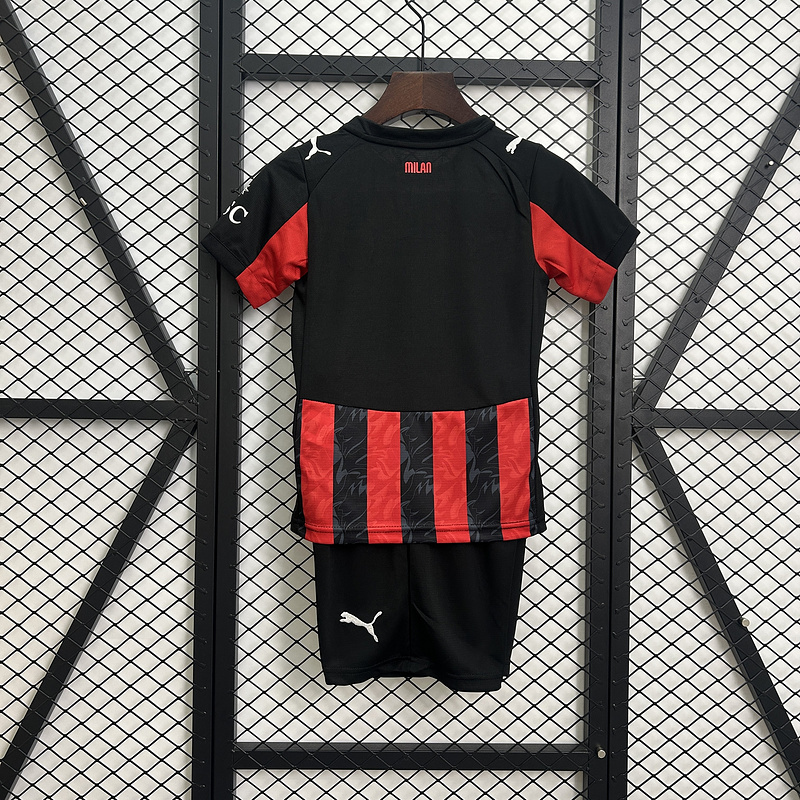 25-26 AC Milan Home Soccer Kids Kit Jersey+Shorts