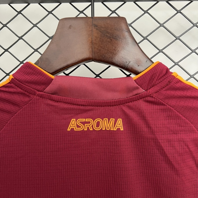 25-26 AS Roma Home Soccer Kids Kit Jersey+Shorts
