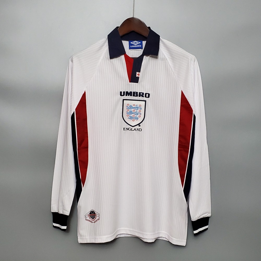 1998 England World Cup Home Retro Jersey Long Sleeve