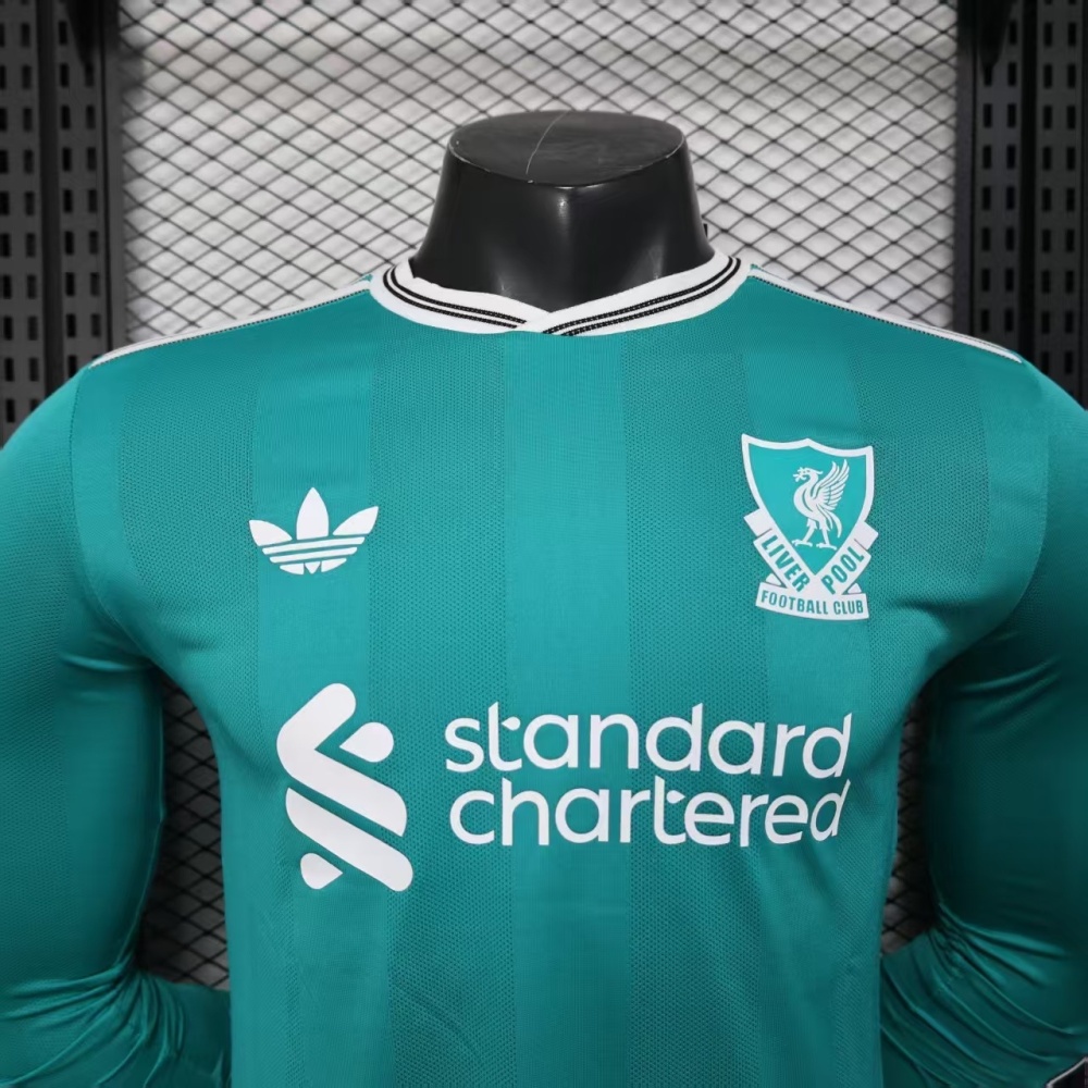 25-26 Liverpool Second Away Soccer Jersey Player Version Long Sleeve