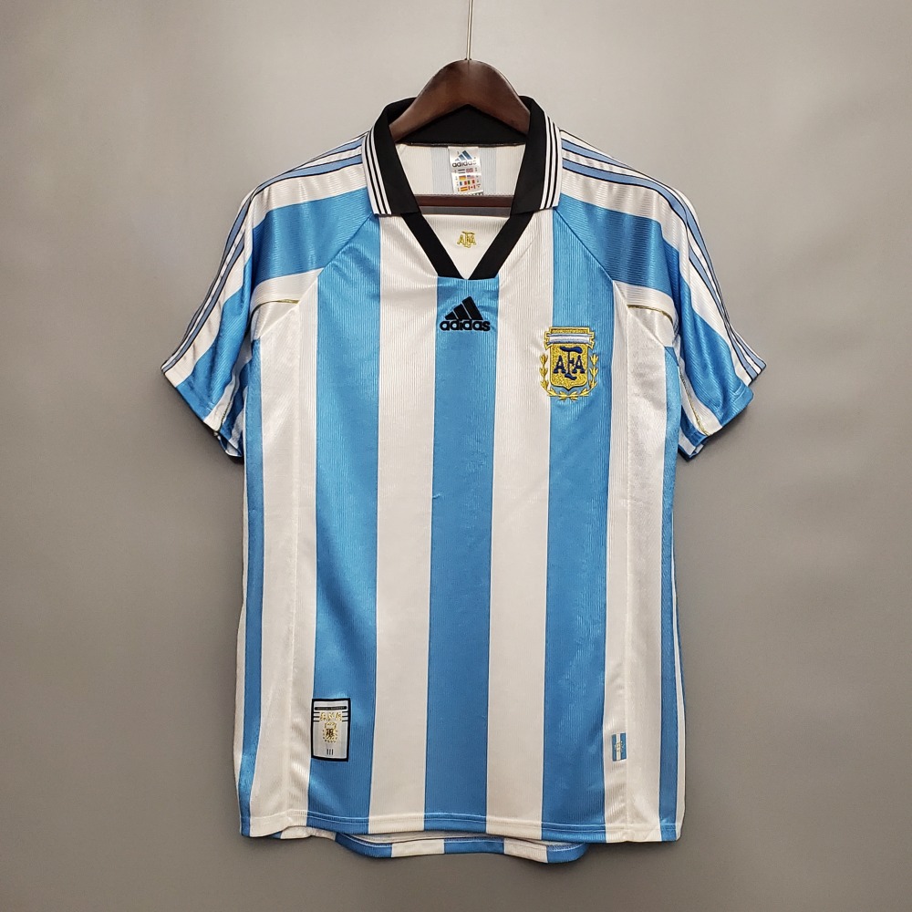 1998 Argentina World Cup Soccer Home Retro Jersey