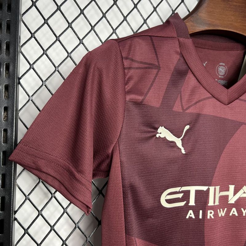 24-25 Manchester City Third Away Kids Kit  Jersey+Shorts