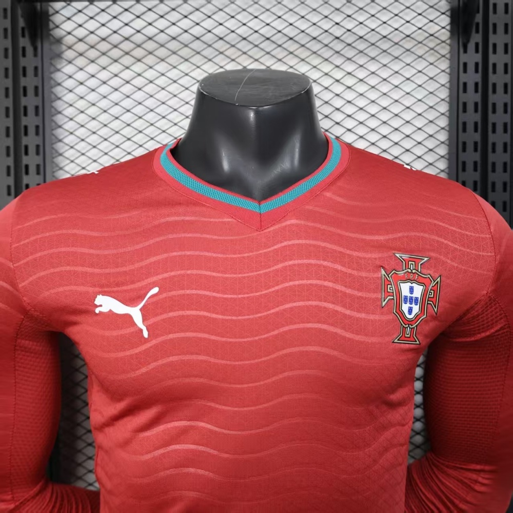 2026 Portugal  Home World Cup Soccer Jersey Player Version Long Sleeve