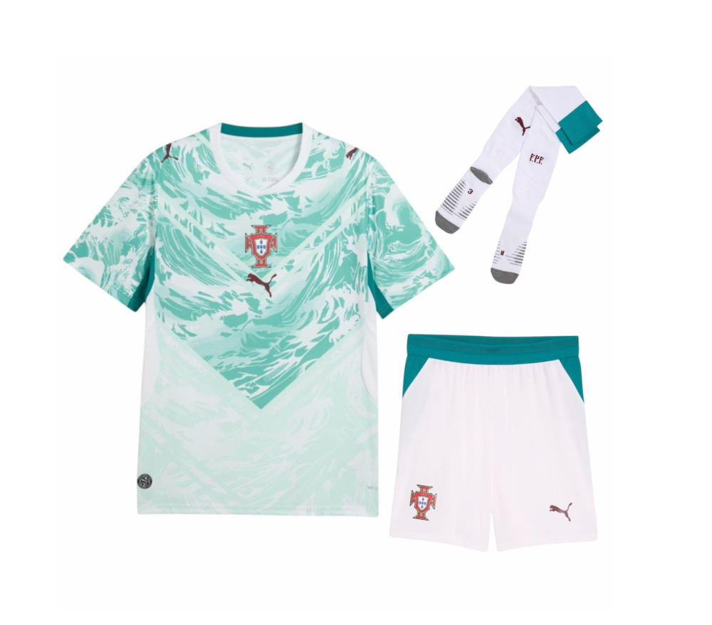 2026 Portugal  Away World Cup Soccer Full Kids Kit Jersey+Shorts+Socks