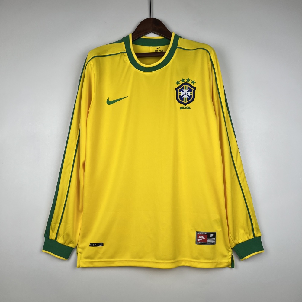 1998 Brazil World Cup Home Retro Jersey Long Sleeve