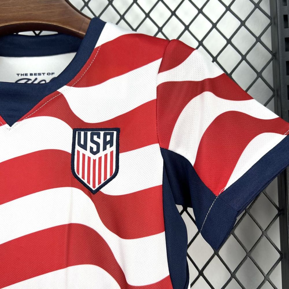 2026 USMNT Home World Cup Soccer Kids Kit Jersey+Shorts