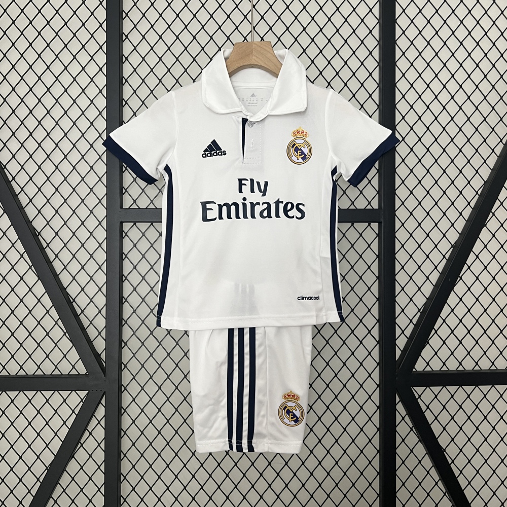 16-17 Real Madrid Home Retro Kids Kit Jersey+Shorts